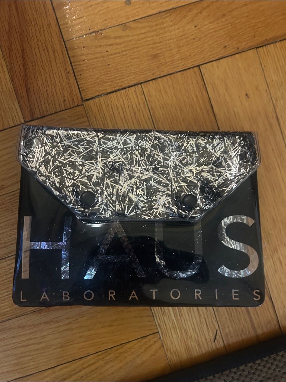 Haus Labs By Lady Gaga Black and Silver Cosmetic Pouch